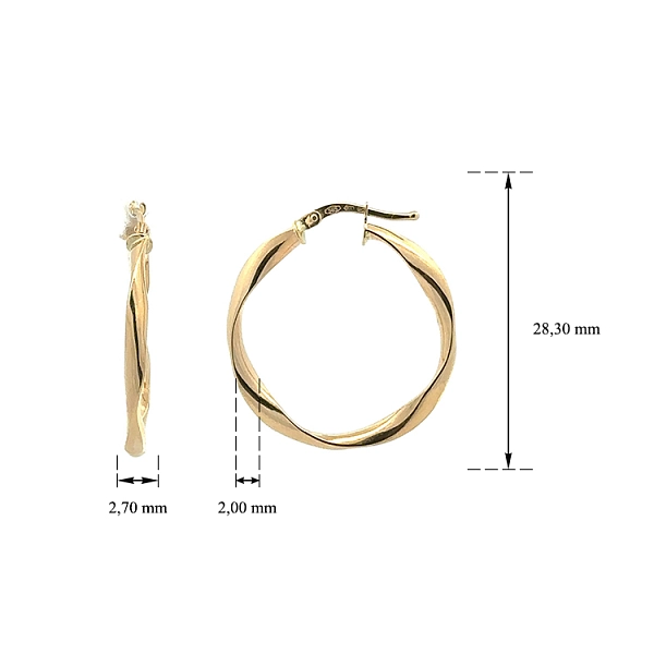 Gold Round Earrings