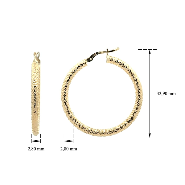 Gold Round Earrings