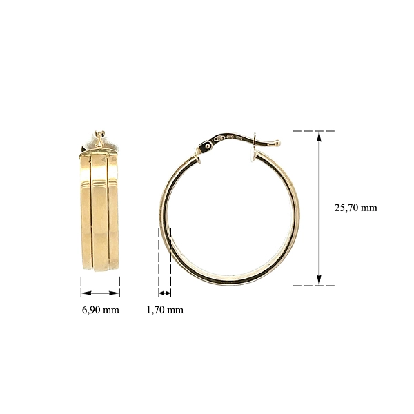 Gold Round Earrings