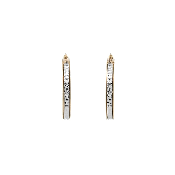 Gold Round Earrings made of Combination Gold