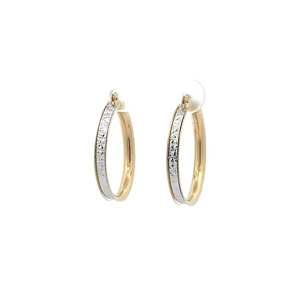Gold Round Earrings made of Combination Gold