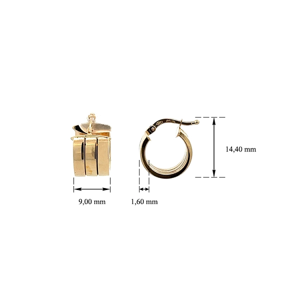 Gold Round Earrings