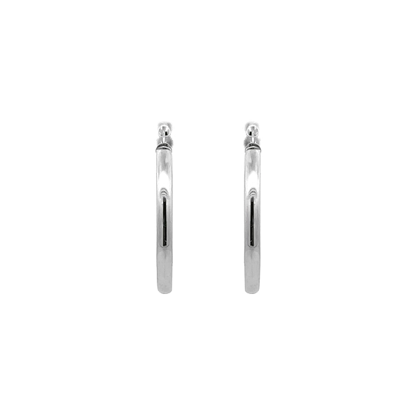 White Gold Round Earrings