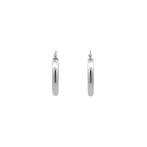 White Gold Round Earrings