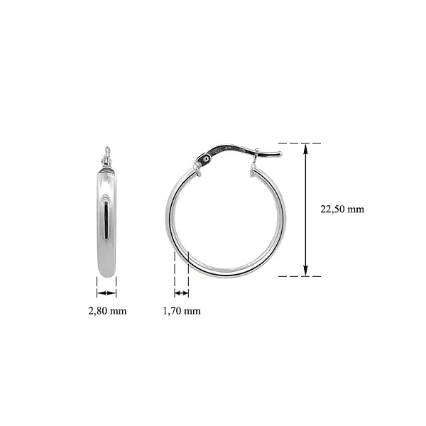 White Gold Round Earrings