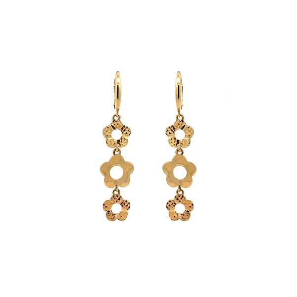 Gold dangle earrings Flowers