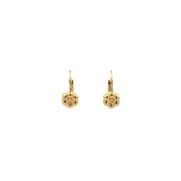 Gold Earrings Flowers