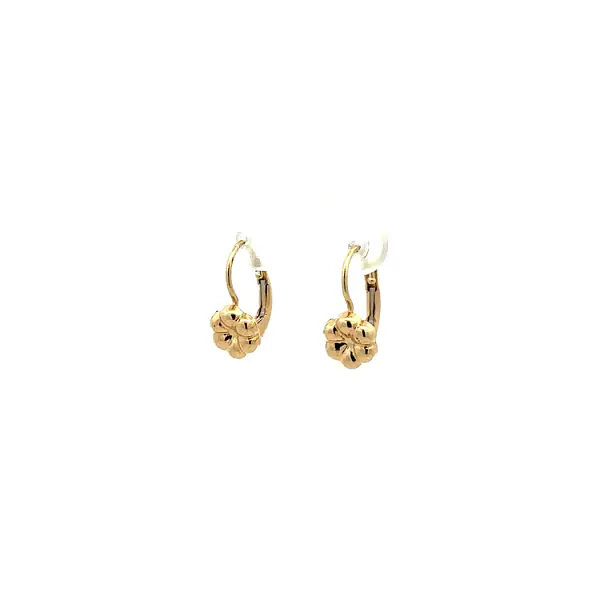 Gold Earrings Flowers