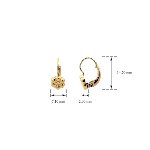 Gold Earrings Flowers