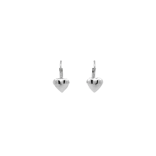 White Gold Hearts Earrings