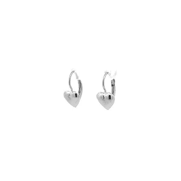 White Gold Hearts Earrings