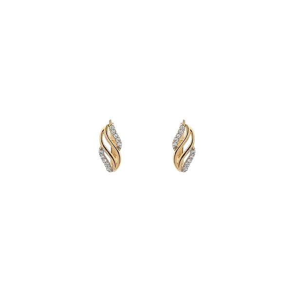 Gold Earrings with Zircons