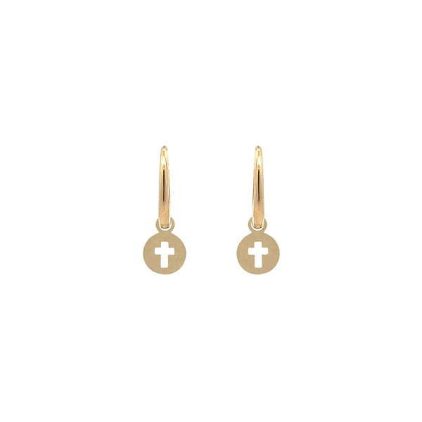 Gold Cross dangle earrings