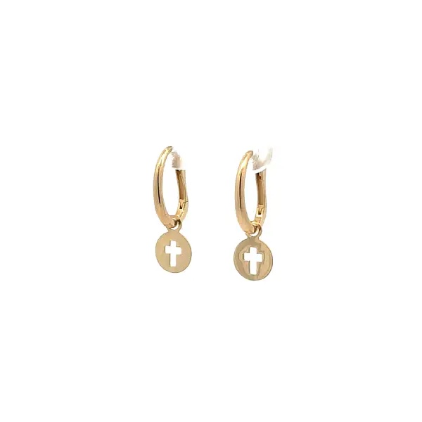 Gold Cross dangle earrings