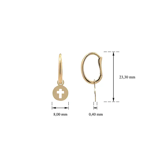 Gold Cross dangle earrings