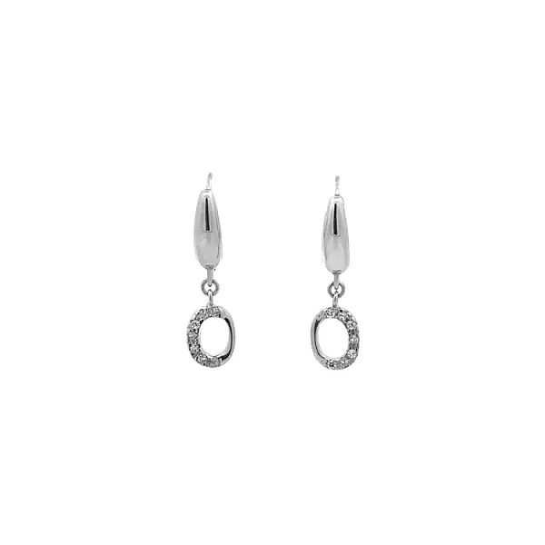White Gold dangle earrings with Zircons
