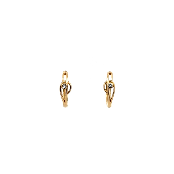 Gold Circular Earrings with Zircons