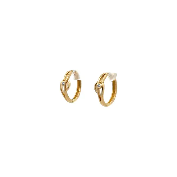 Gold Circular Earrings with Zircons