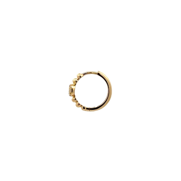 Gold Circular Earrings with Zircons