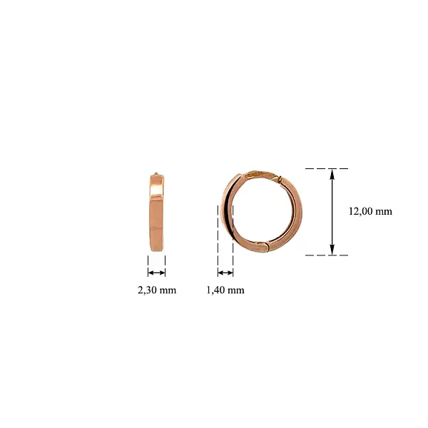 Golden Round Earrings made of Pink Gold