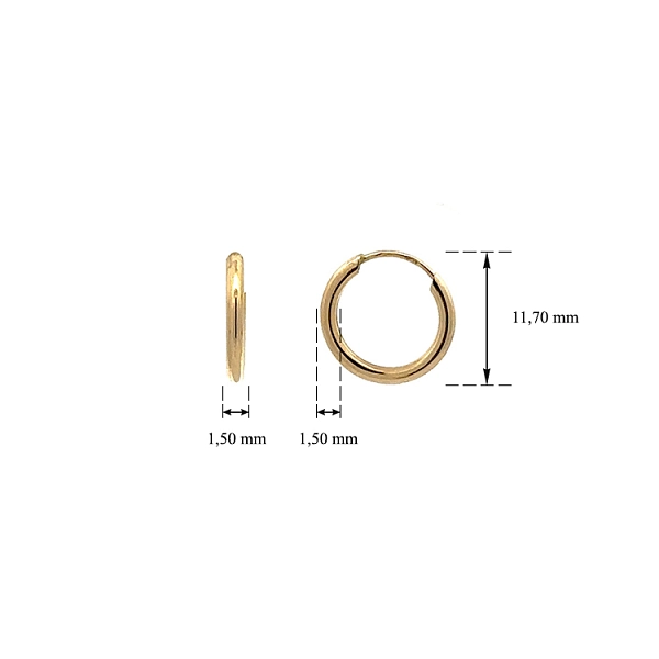 Gold Round Earrings