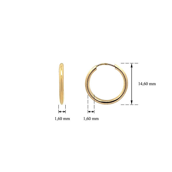 Gold Round Earrings