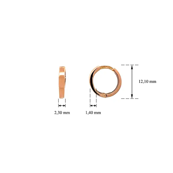 Golden Round Earrings made of Pink Gold