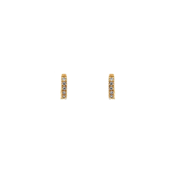 Gold Circular Earrings with Zircons