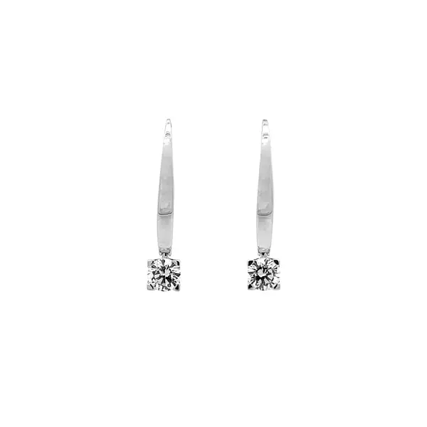 White Gold dangle earrings with Zircons