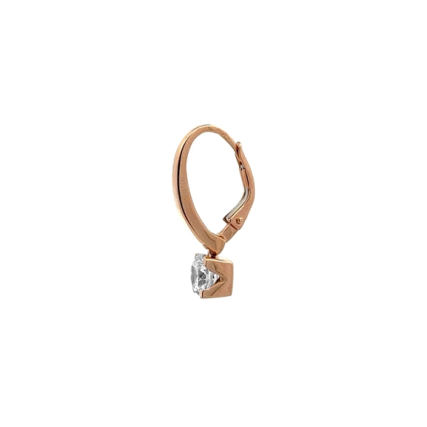 Dangle earrings with pink gold zircons
