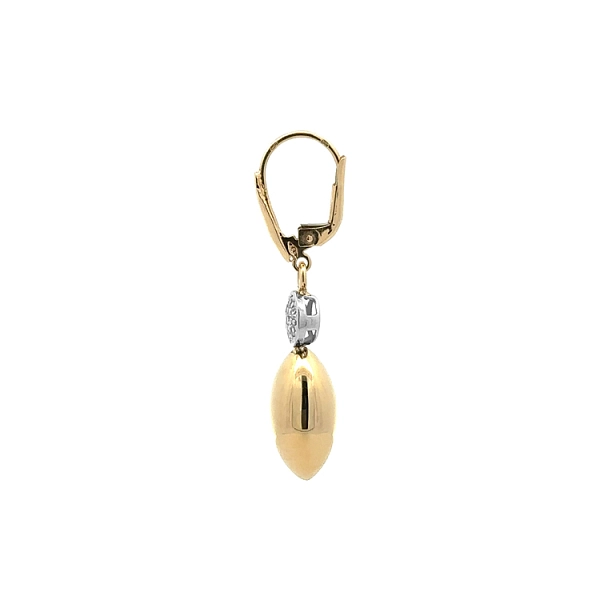 Gold dangle earrings with Zircons