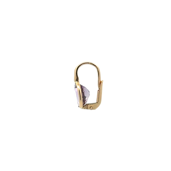 Gold Earrings with Purple Stones