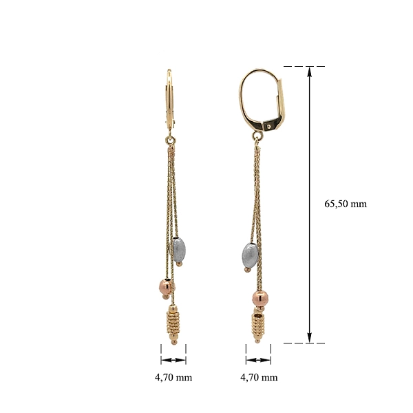 Gold Combination dangle earrings