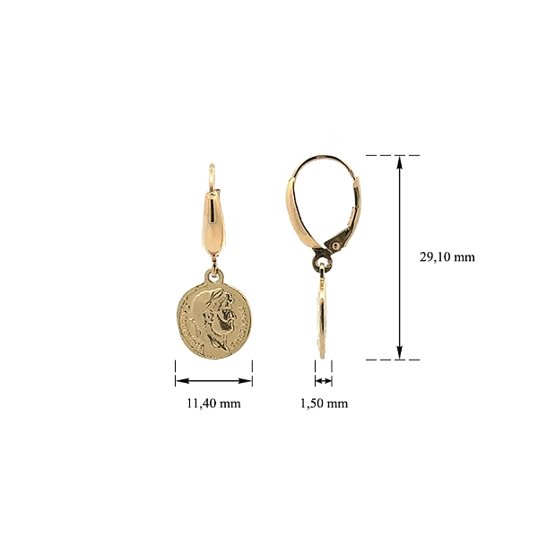 Gold Earrings Hadrianus Augustus