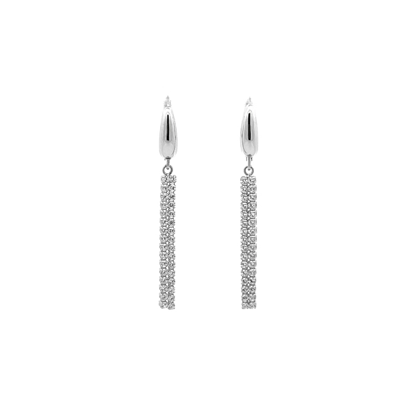 White Gold dangle earrings with Zircons