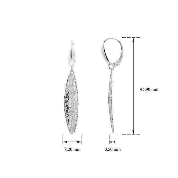 White Gold dangle earrings