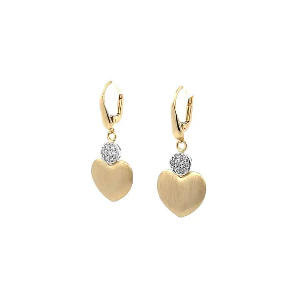 Gold Earrings with Zircones Heart