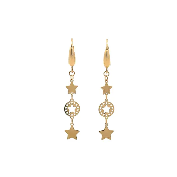 Gold Hanging Earrings Stars