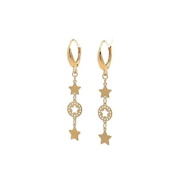 Gold Hanging Earrings Stars