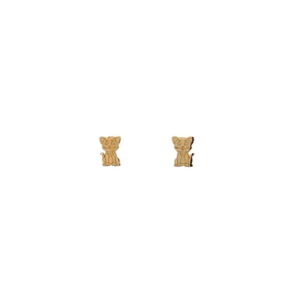 Gold Peck Earrings Kittens