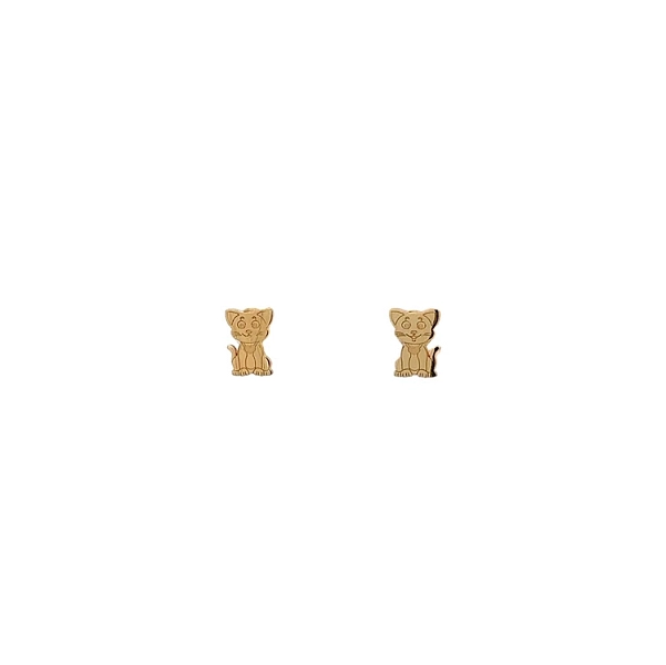 Gold Peck Earrings Kittens