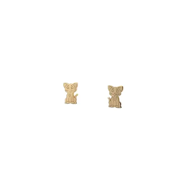 Gold Peck Earrings Kittens