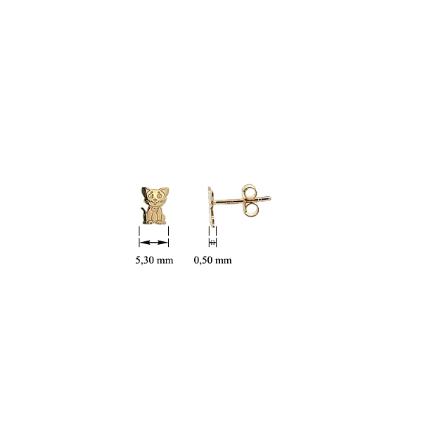 Gold Peck Earrings Kittens