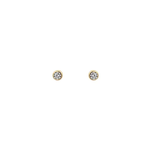 Gold Pecky Earrings with Zircones