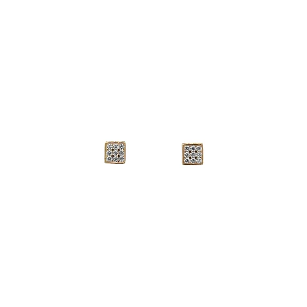 Gold Pecky Earrings with Zircones