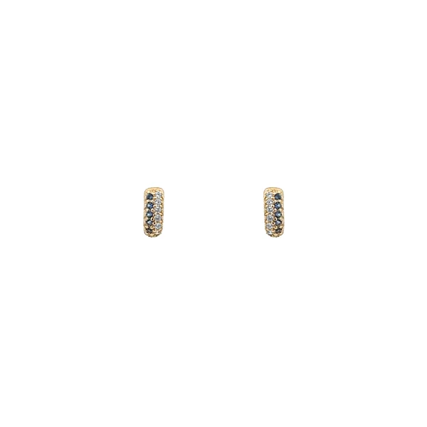 Gold Pecky Earrings with Colored Stones