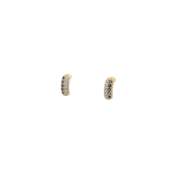 Gold Pecky Earrings with Colored Stones