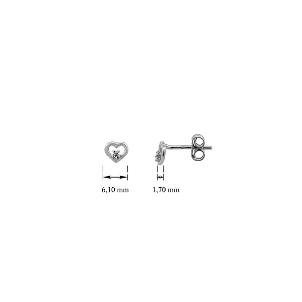 Earrings Hearts with Zircons