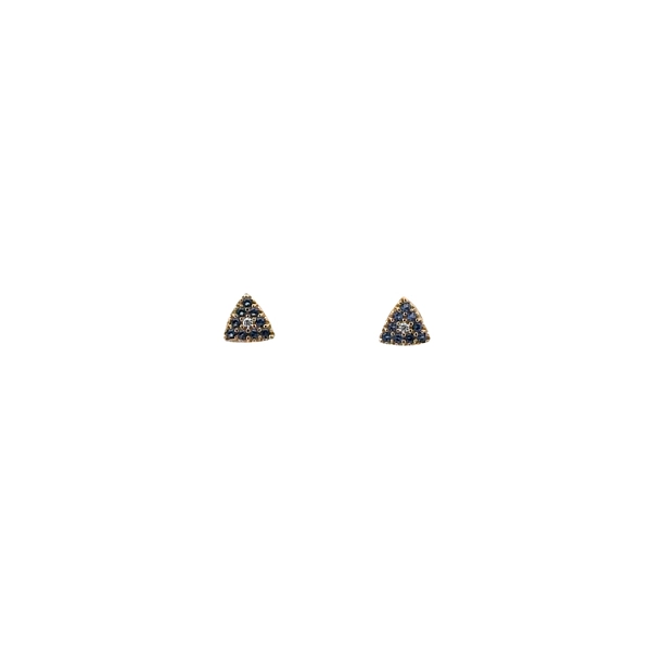 Gold Pecky Earrings with Blue Stones