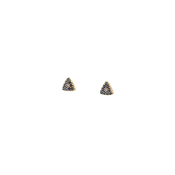Gold Pecky Earrings with Blue Stones